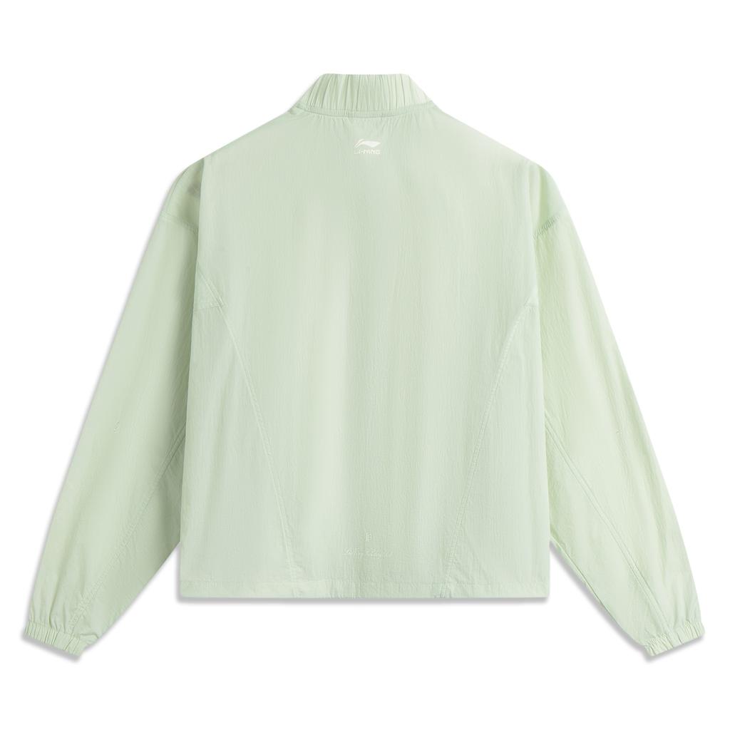 Li Ning Серия Спортивный Стиль Однотонный Принт Буква Воротник-бомбер Свободный Ледяной Шелк Прохладный Удобный Повседневный Защита от Солнца Женские топы AFDV942-2