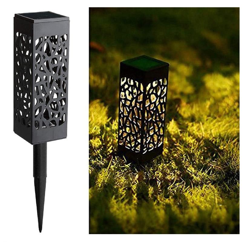 Solar Powered Hollowed Out Lawn Lights Waterproof Outdoor Decorative Light for Garden Patio Yard Courtyard Pedestrian Walkway