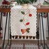 Vintage Table Runners Christmas Lace Runner with Tassels, Embroidered Festive Dining Tablecloths Cover, Decorative Cover for Holiday Parties Decor