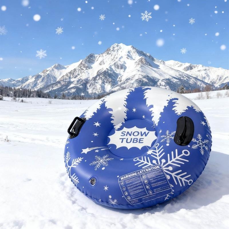 Надувные санки-трубы для катания по снегу с ручками, утолщенные зимние санки-трубы, складные санки-трубы для катания на лыжах.
