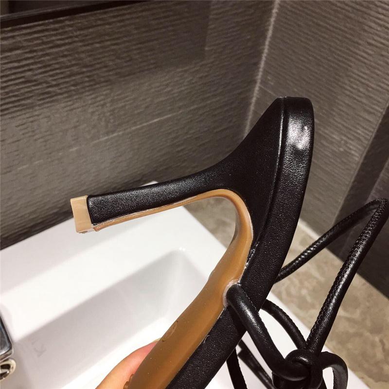 Summer Women 9cm High Heels Strappy Gold Prom Sandals Fetish Sandles Lady Valentine Stripper Sexy Luxury Brand Up Toe Shoes