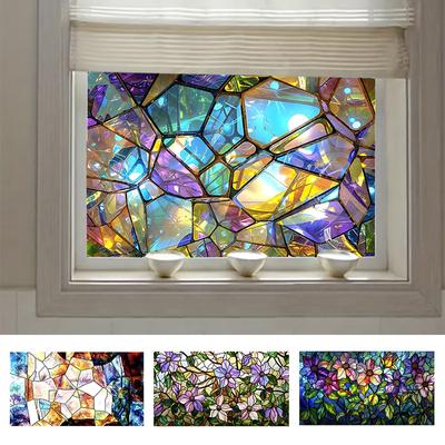 45X100см традиционная мозаика ПВХ оконная пленка абстрактный мозаичный узор конфиденциальность витражная пленка