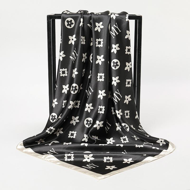 Spring and Autumn Women's Cashew Print Square Scarf Fashion Commuting Versatile Headscarf Stained Rose Square Scarf