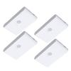 4PCS LED Motion Sensor Night Light 2700K Type C Rechargeable Magnetic Double Side Lighting Motion