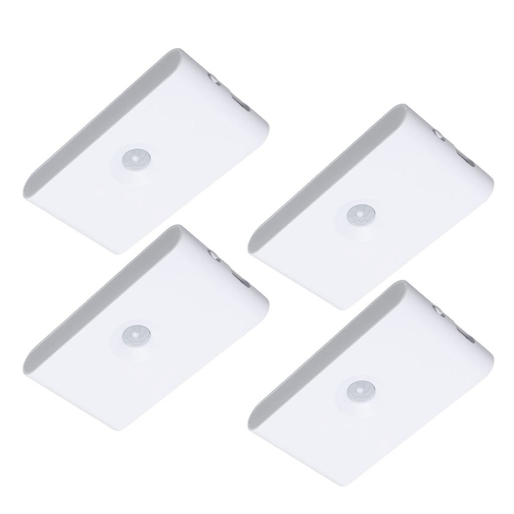 4PCS LED Motion Sensor Night Light 2700K Type C Rechargeable Magnetic Double Side Lighting Motion