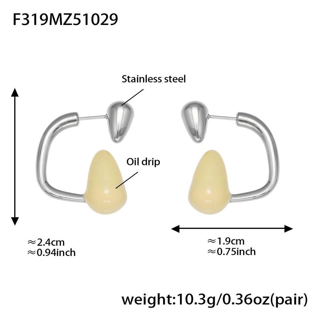 Exquisite Trendy Flowing Drip Oil Rubber Plug Earrings, Simple and Versatile, Fashionable Temperament, Personalized Earrings and Earrings