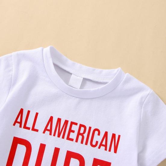 Повседневные наряды Топы с коротким рукавом Шорты-шаровары со звездами и полосками День независимости 4 июля Детская одежда для отдыха