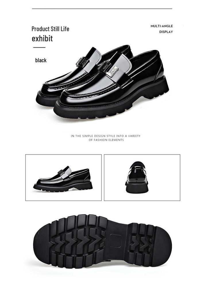 Мужские кожаные мокасины Extra Large в стиле Business Casual на толстой подошве с модной пряжкой