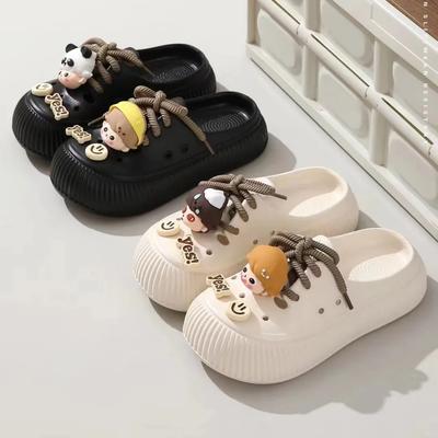 Весенние женские туфли Hole Shoes Новые милые мягкие подошвы нескользящие домашние сандалии удобные толстые пляжные садовые летние