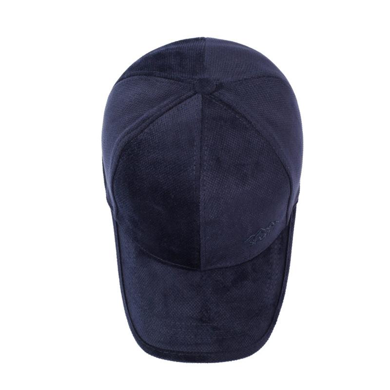 Осень Зима Мужская Бархатная Толстая Шапка Среднего Возраста Теплая Ветрозащитная Холодная Бейсболка