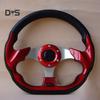 DYS Auto Shop Faux Leather Car Modification 6-Bolt Racing Style Steering Wheel