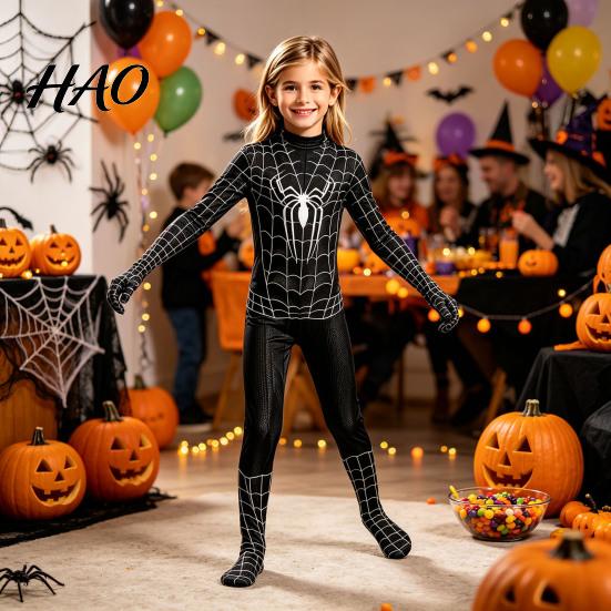 Character Fancy Dress Spider Hero Full Bodysuit with Mask, Coverage Zentai Costume for Halloween Party Outfit Kids Adults, Stretchy Cosplay Masquerade