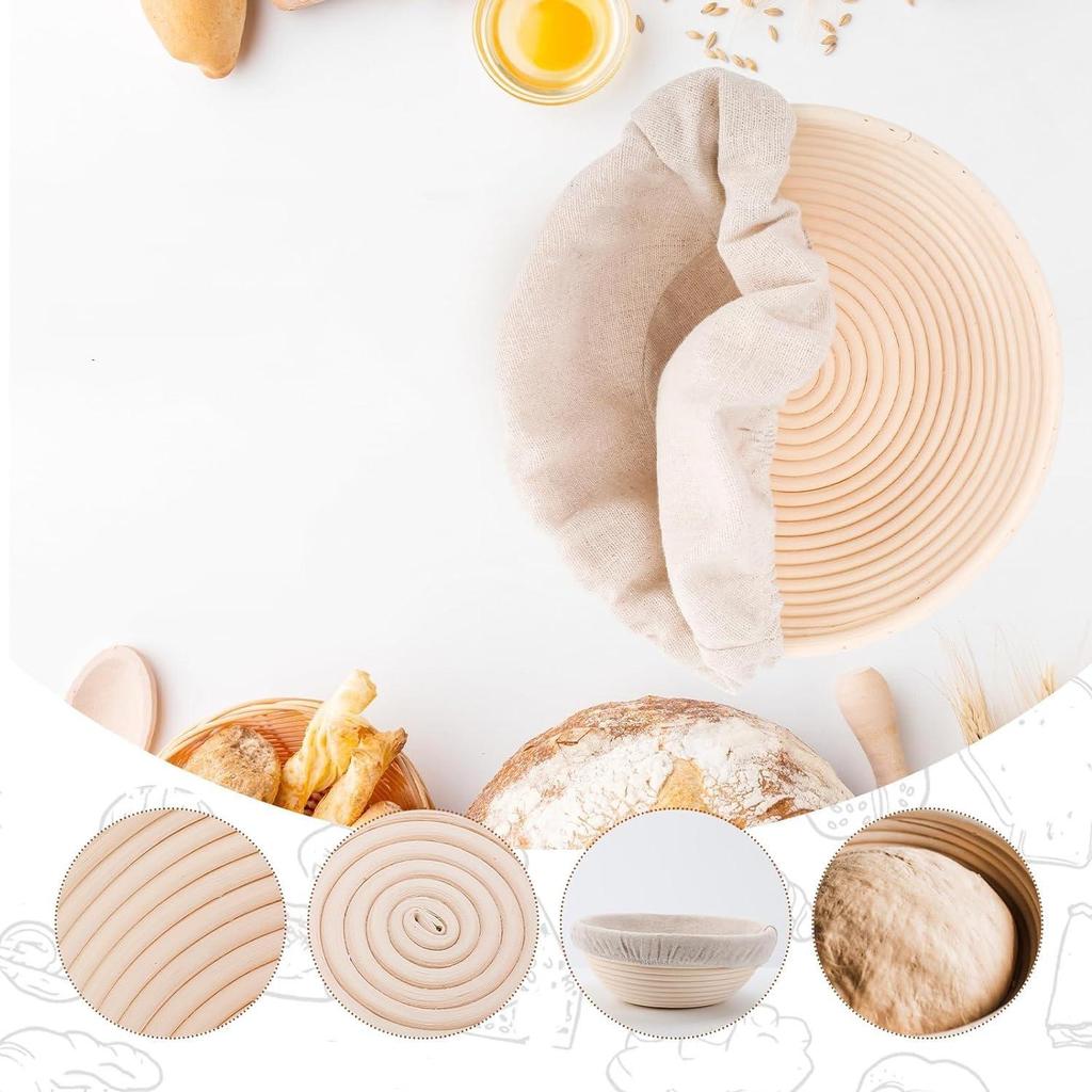 Wicker French Bread Dough Basket with Liner - Sourdough Baker's Tool