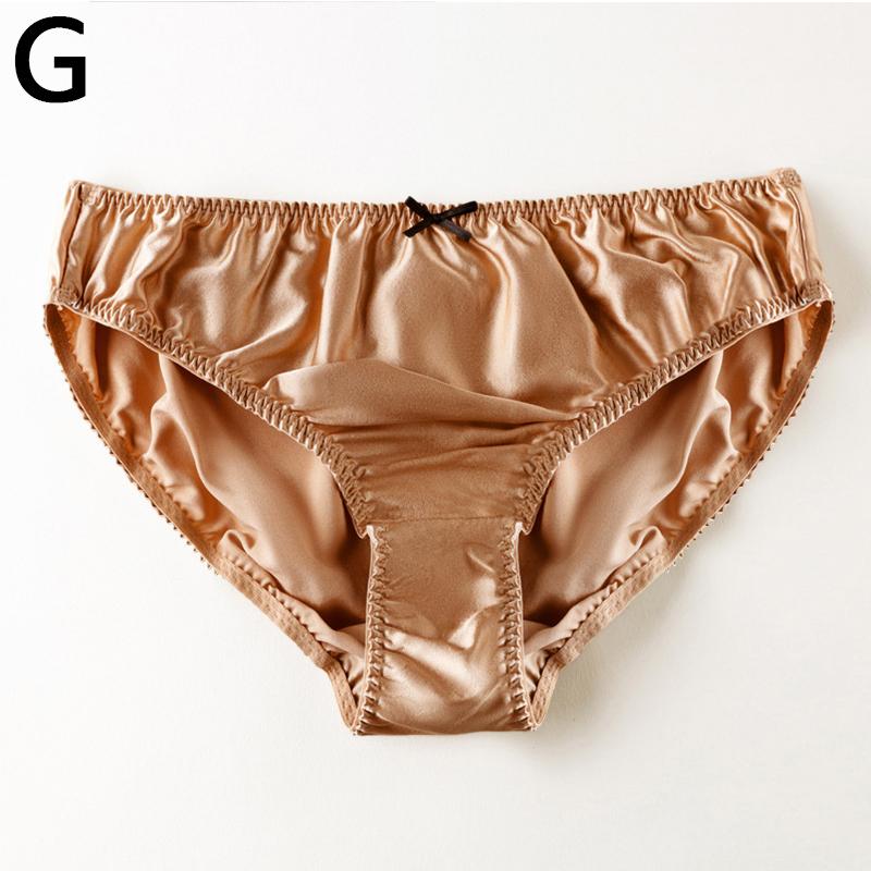 Women's Mulberry Silk Underwear Small Bow Solid Color Silk Triangle Underwear Soft And High-Quality Women'S Underwear Minimalist Style