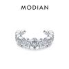 Modian 1 шт. Радужные серьги-каффы из стерлингового серебра 925 пробы, модные уникальные круглые крошечные серьги-клипсы для женщин и девочек, ювелирные аксессуары
