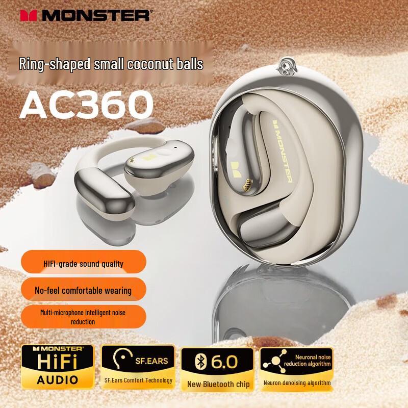 Monster AC360 Wireless Bluetooth Ear-Hook Sports Earphones