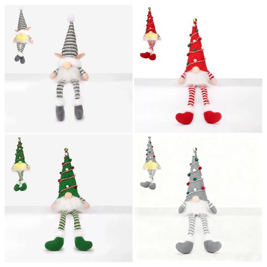 Светящийся Рождественский Гном Ручной Работы Плюшевый Скандинавский Шведский Томте Светящийся Санта Эльф Игрушка для Зимнего Настольного Декора Многоярусного Подноса Внутренний Рождественский Декор