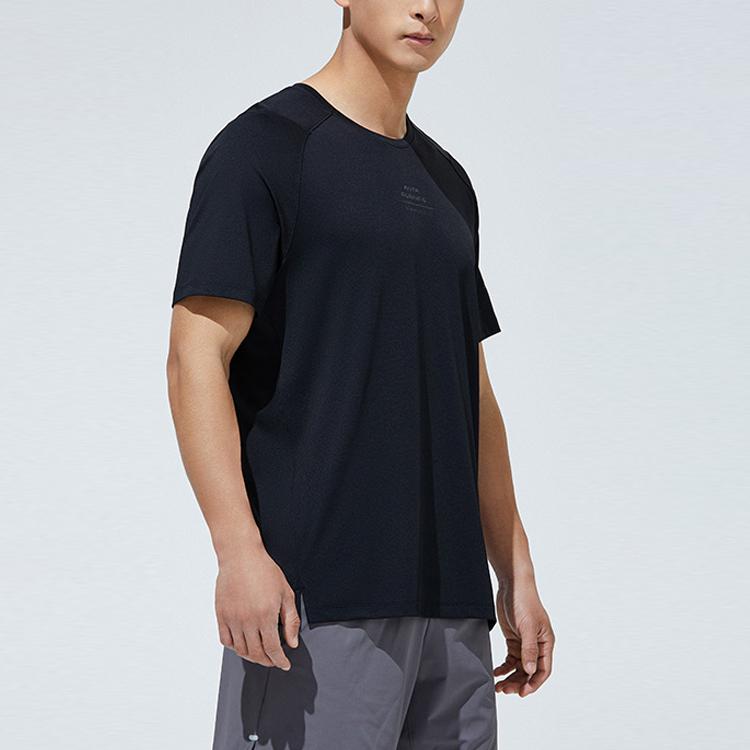 Anta Футболка с круглым вырезом и коротким рукавом с буквенным принтом, мужские топы, черные 952325103-6