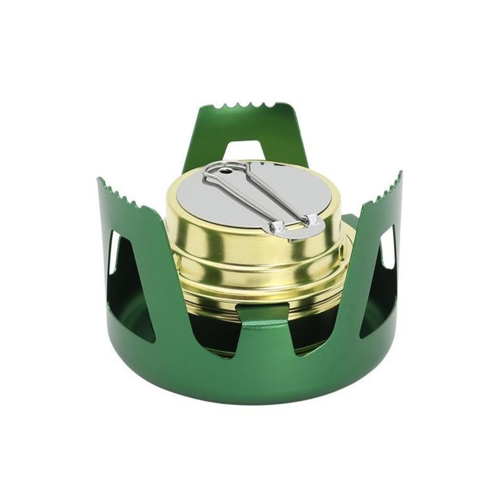 Латунная печь для кемпинга на открытом воздухе с алюминиевой крышкой подставки, портативный кронштейн для плиты с кипящей водой