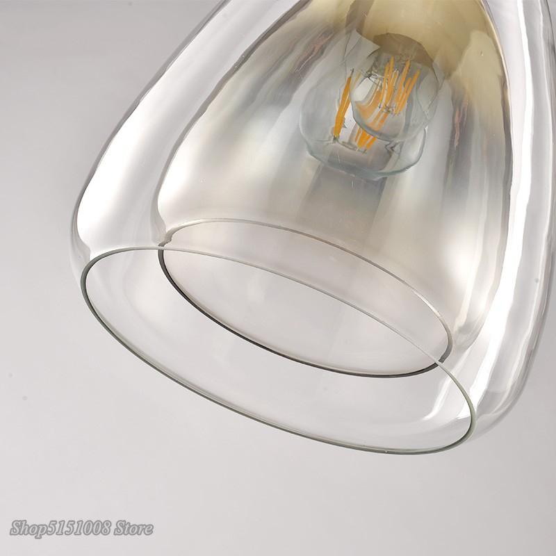 Modern Simple Design LED Pendant Lights Nordic Dining Room Creativity Glass Pendant Lights Kitchen Hanging Lamps Decor Fixtures