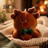 Holiday Party Favors Christmas Plush Hanging Ornament, Santa Gingerbread Man Deer Snowman Stuffed Toy with Skin Friendly Fabric Loop , Festive
