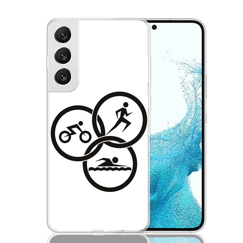 Чехол для телефона с принтом Триатлон Плавание Велосипед Бег для Samsung Galaxy S26 Ultra S23 S24 S25 Edge S20 FE S21 S22 Plus Мягкий Чехол-бампер Fund