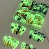 96pcs Glow in Dark Halloween Nails 3D Ghost Pumpkin Skull False Nails Full Cover Fake Nails  Party