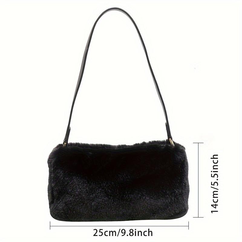 1 шт. Женская сумка через плечо, стильная плюшевая сумка через плечо, легкая сумка, идеально подходящая для шопинга, путешествий, вечеринок, повседневного использования