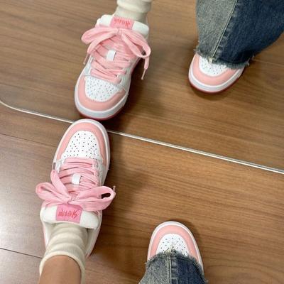 Чжао Рут розово-розовые туфли для хлеба весна новый ретро тренд удобные универсальные нескользящие кеды женские