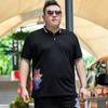 Extra Fat and Extra Large Loose Men's Short-sleeved T-shirt Lapel Polo Shirt Half-sleeved Collared T-shirt Plus Fat Plus Size Summer Dress