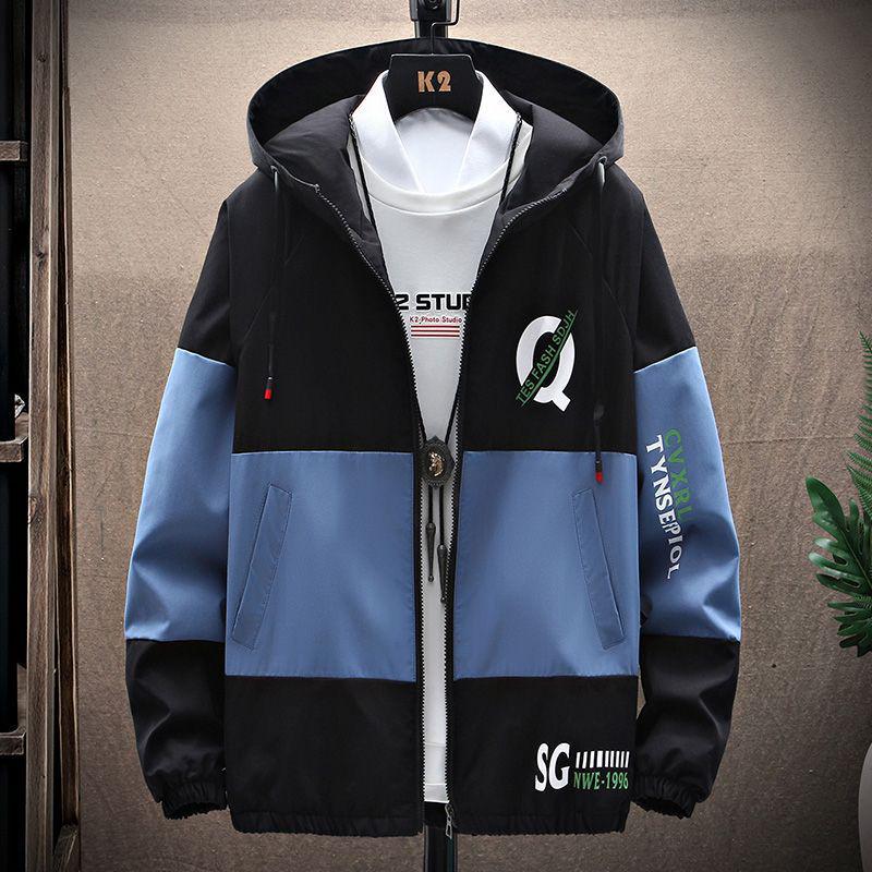 Мужская модная рабочая куртка с капюшоном в корейском стиле для подростков