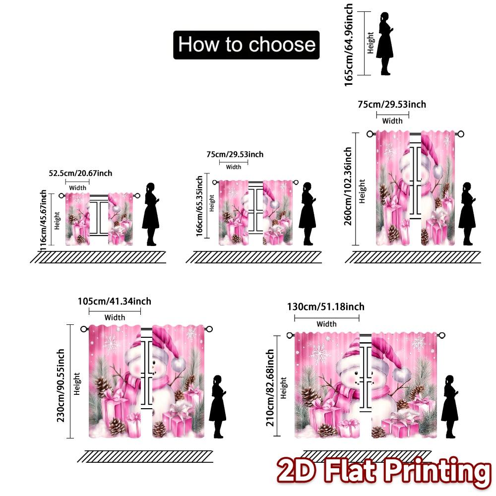 2 шт., Шторы Милый Снеговик Рождество Зимний Праздник Современные Шторы с Принтами Светофильтрующие Шторы Украшения