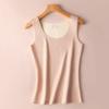Women's Warm Sleeveless Warm Top - Winter Warmth, High Elasticity -Line Contour Shirt, Round Neck Fitness and Stacking Shirt - Soft and Comfortable