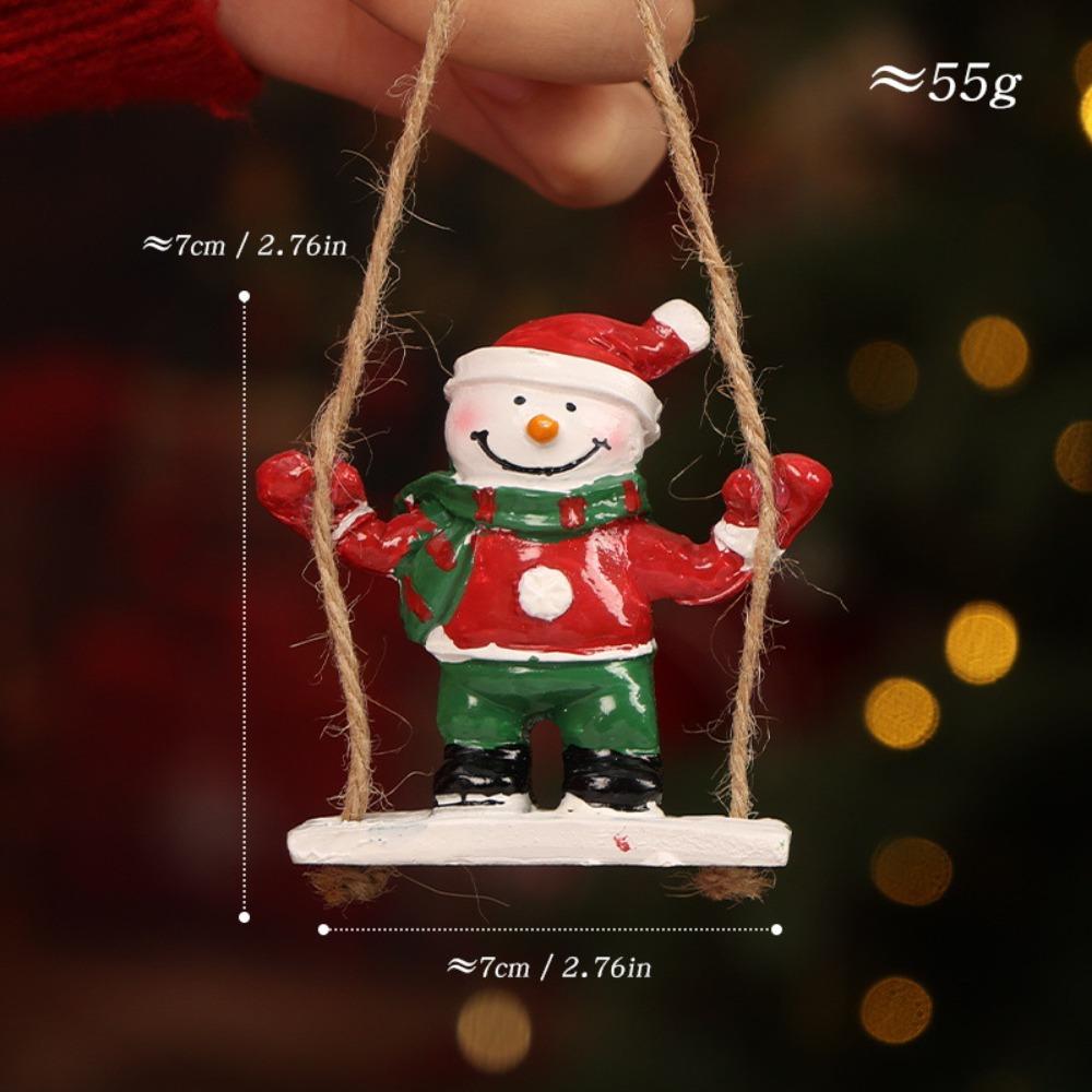 Santa Clasu Christmas Hanging Decoration Nordic Style Iron Material Xmas Tree Pendant Exquisite Creative Christmas Ornament