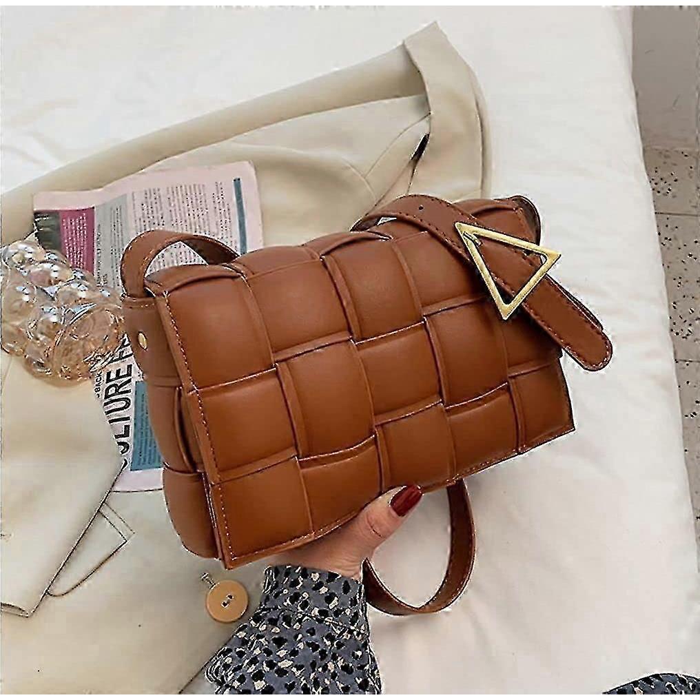 Women Shoulder Bag Purse Woven Crossbody Handbags Small Square Bags Designer Handbag Padded Cassette Clutch