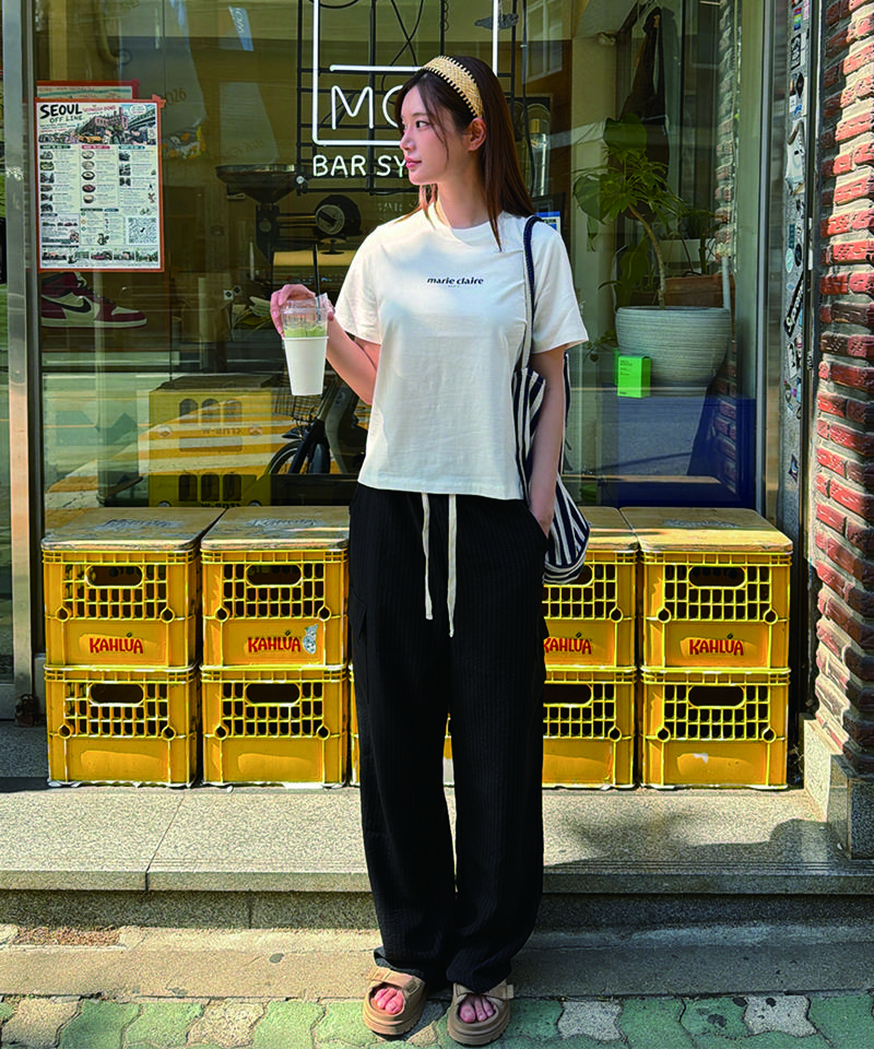 MARIE CLAIRE Basic Logo Stripe Cargo Pants (Magbsl03Mbk)