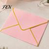 Premium Texture Stationery 5Pcs Western Style Envelopes with Gold Foil Trim, Offset Paper Invitation for Wedding, Greeting Cards, Business Letters,