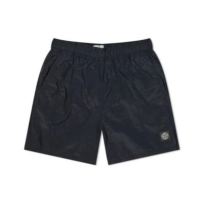 STONE ISLAND Нейлоновые металлизированные плавательные шорты темно-синие мужские низы синие 7415B0943-V0020
