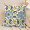 Greek vacation style Cushion Cover Soft Plush Fabric DoubleSided Printed Cushion Covers for All Seasons Modern Home Decor