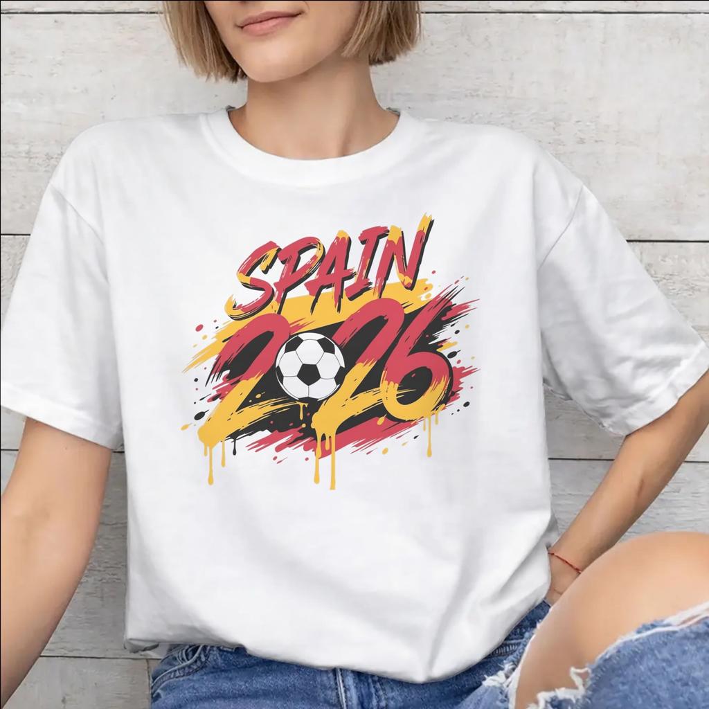 Unisexs Unisexs Spain Football 2026 Shirt Cotton Graphic TShirt Clothing Outfits