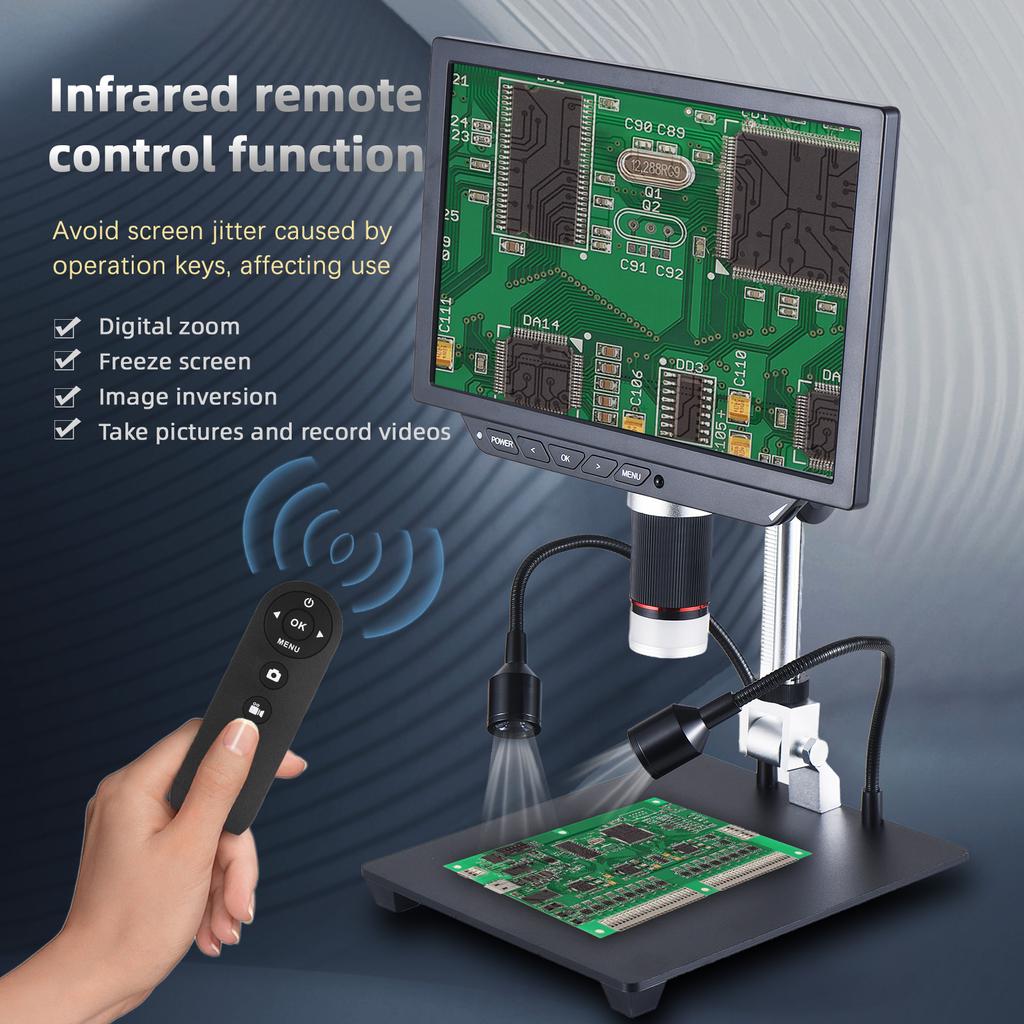 Настольный цифровой микроскоп для взрослых 10X 430X увеличение с 8,0-дюймовым IPS-экраном 52 МП фото 4K видео встроенный