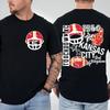 Kansas City Football T Shirt Pink Retro Collage 2 Sided Graphic Tee Unisex