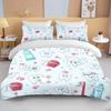Cute Cartoon Teeth Print Bedding Set 1 Duvet Cover 1/2 Pillowcases Adult and Children Bedding Set Luxury Bed Cover Set