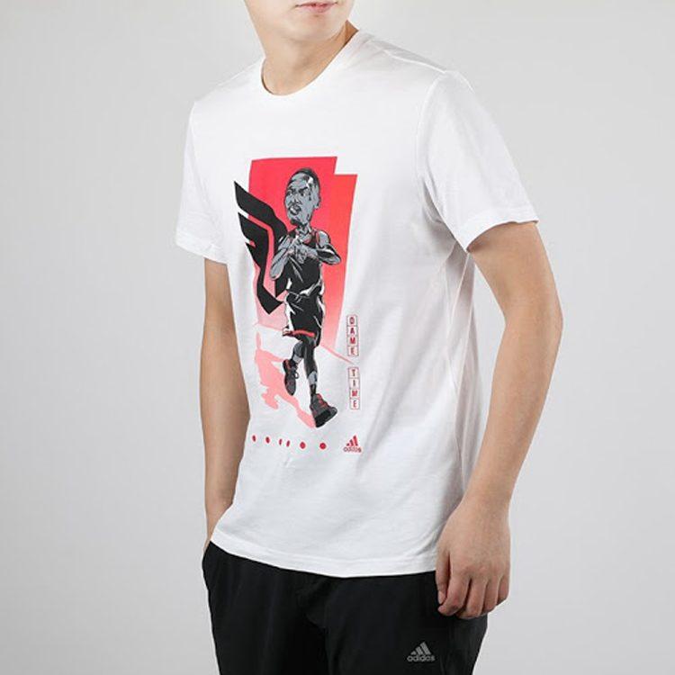 Adidas T Shirts Men's White Crew Neck Moderate Straight Fit FM4774