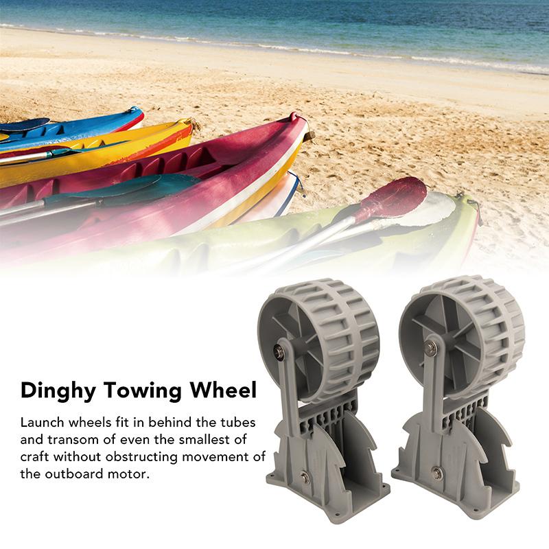 Flip-up Retrackable Dinghy Wheels Pair Nylon Inflatable Boat Launching Wheels