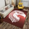Red Carpet with White Tribal Eagle Pattern, Bold Design for Living Room Suitable for use as an anti-slip for living room bedroom sofas