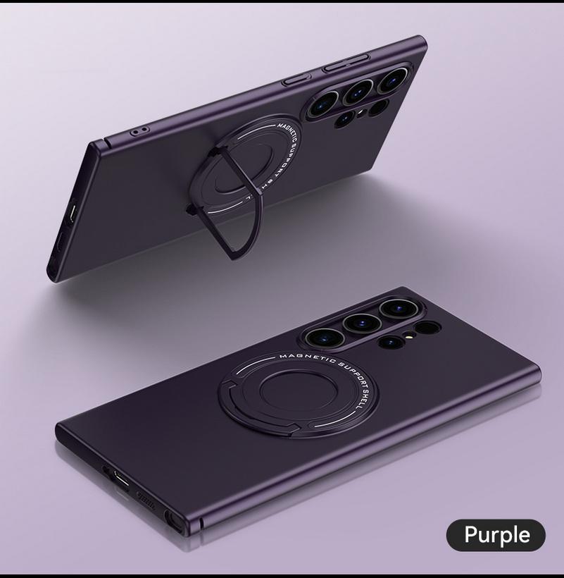 Metal Strong Magnetic Absorption Case For Samsung S24 Ultra S23 + S23 Plus S24 + Galaxy S24 Frosted Car Holder Protection Cover
