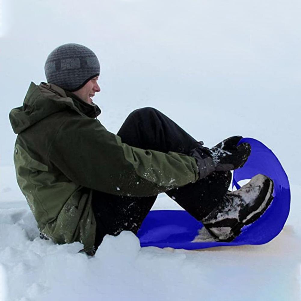 Roll Up Snow Sled Snow Slider Pad Portable Roll Up Skiing Pad with 2 Handle Sand Slider Board Foldable Snowboard for Kids Adults