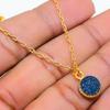 Peacock Titanium Druzy Gemstone 925 Sterling Silver Jewelry Necklace 20" GK-5021