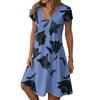 Women's Fashion Summer Casual Short Sleeve Floral Print Dresses